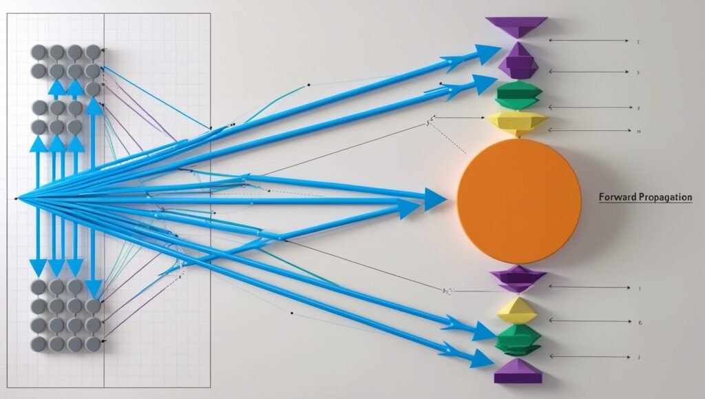 Visualization of forward propagation in a neural network